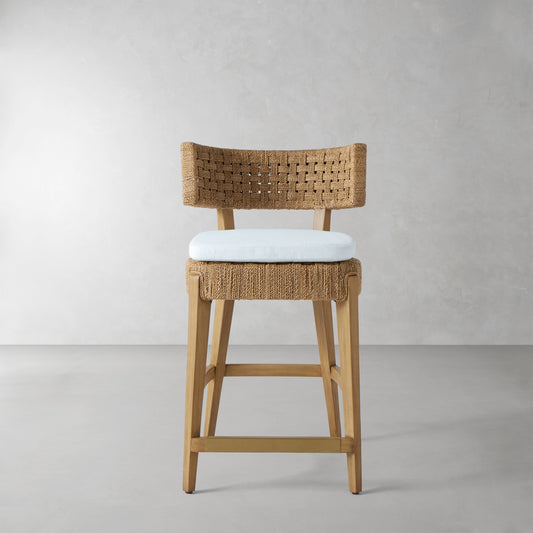 Santorini Counter Stool Cushion,Sunbrella Performance Canvas\, Light Blue,