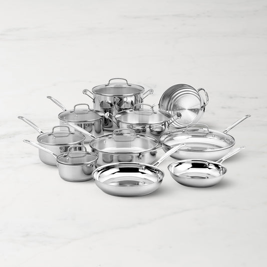 Cuisinart Chef's Classic Stainless-Steel 17-Piece Cookware Set,,