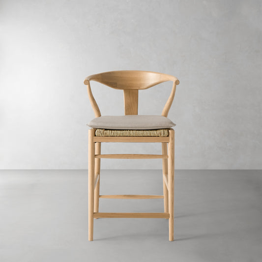 Baldwin Counter Stool Cushion,Sunbrella Performance Canvas\, Flint,