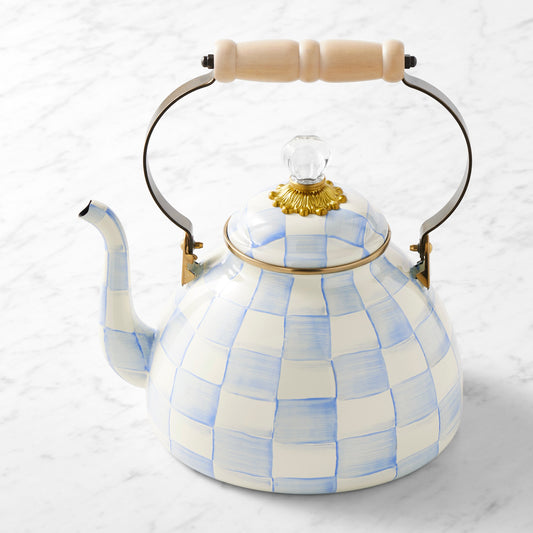 MacKenzie-Childs Sky Check Tea Kettle,3-Qt.,