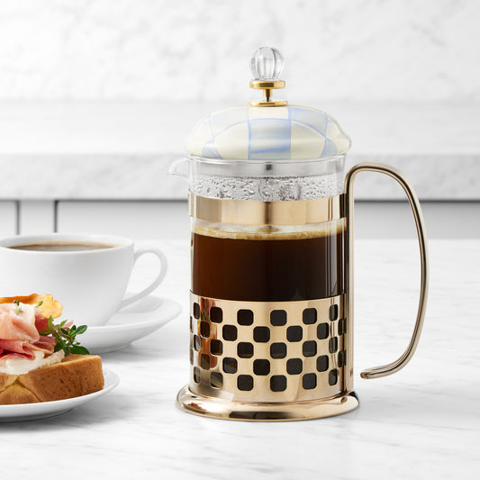MacKenzie-Childs Sky Check French Press,,WSNOADS