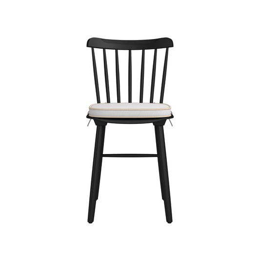 Ton Ironica Side Chair Cushion,Sunbrella Performance Canvas\, White with Flax Piping,