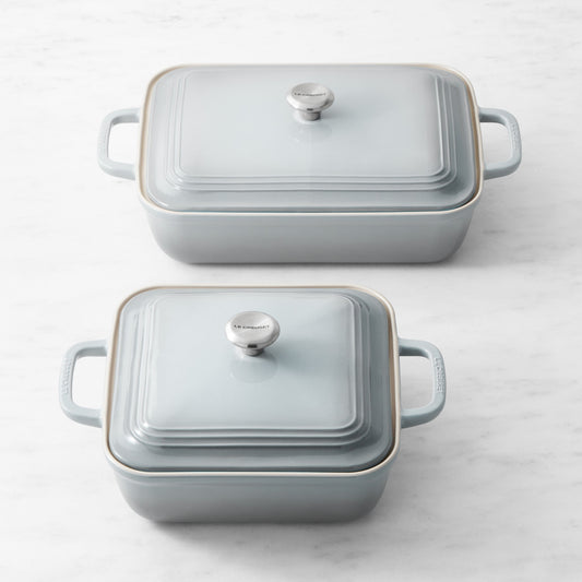 Le Creuset San Francisco Stoneware Covered Baker, Set of 4,French Grey,