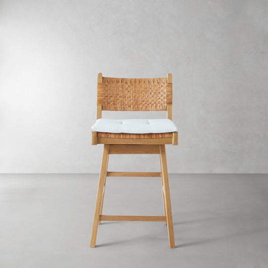 Sullivan Swivel Counter Stool Cushion,Sunbrella Performance Canvas\, Light Blue,