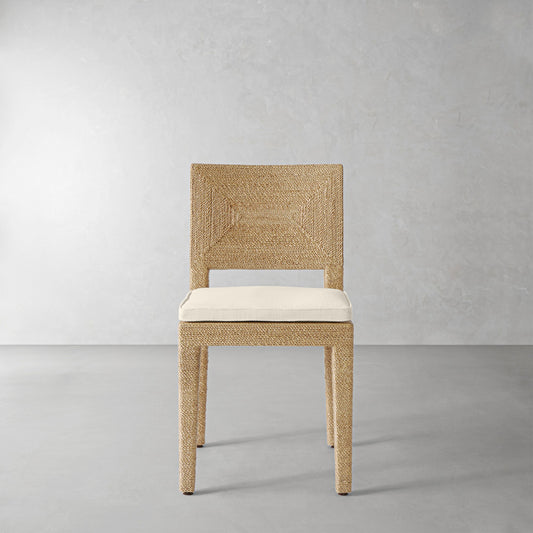 Point Reyes Side Chair Cushion,Sunbrella Performance Canvas\, Flax,