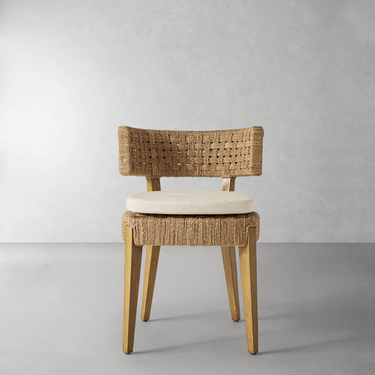 Santorini Side Chair Cushion,Perennials Performance Basketweave\, Light-Sand,