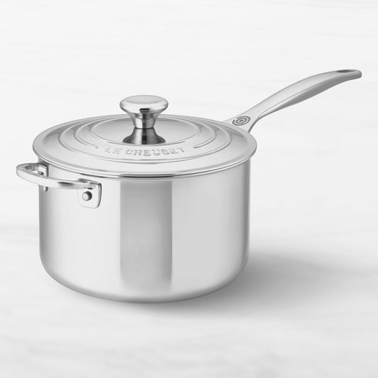 Le Creuset Signature Stainless-Steel Saucepan,4-Qt.,