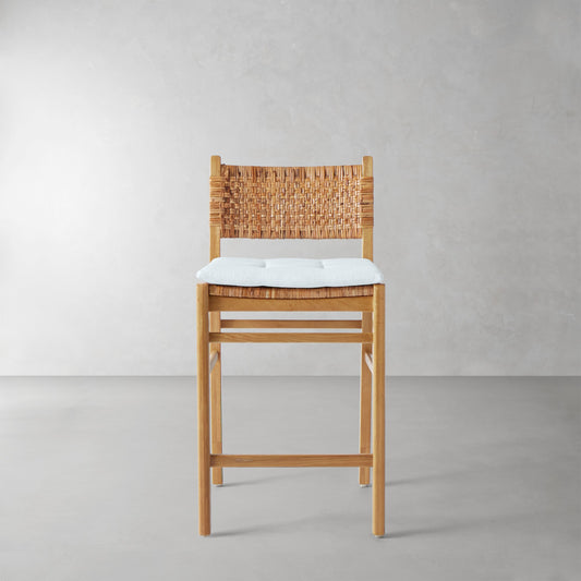 Sullivan Counter Stool Cushion,Sunbrella Performance Canvas\, Light Blue,