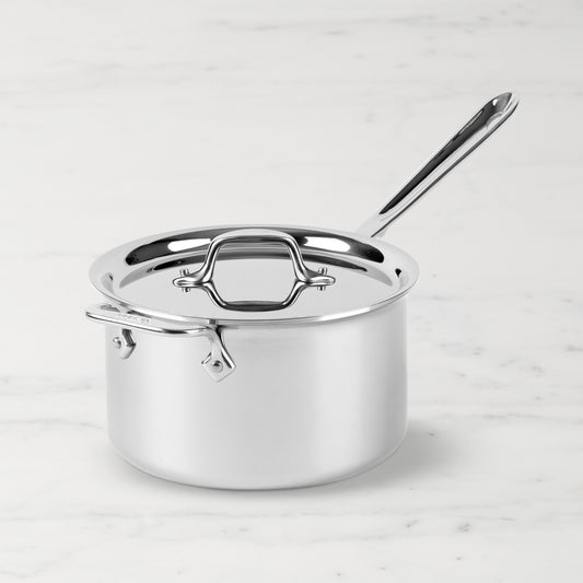 All-Clad D3 Tri-Ply Stainless-Steel Saucepan,4-Qt.,