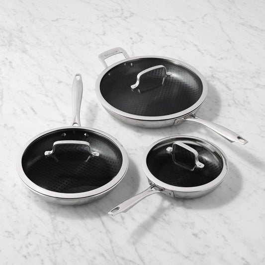 Cuisinart FusionElite+ Hybrid Stainless-Steel Ceramic Nonstick Skillet, 6-Piece Set,,