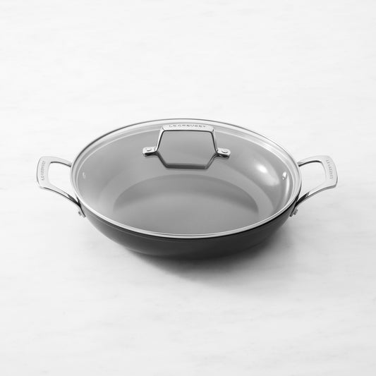 Le Creuset Essential Ceramic Nonstick Shallow Braiser with Glass Lid,,WSNOADS