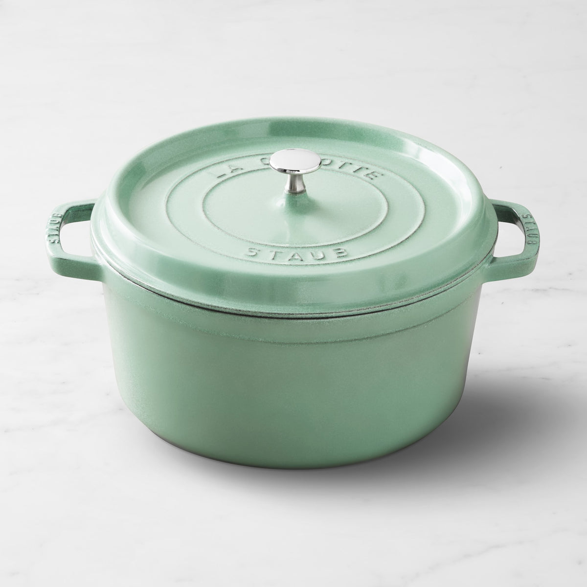 Staub Enameled Cast Iron Round Dutch Oven,Sage,7-Qt.