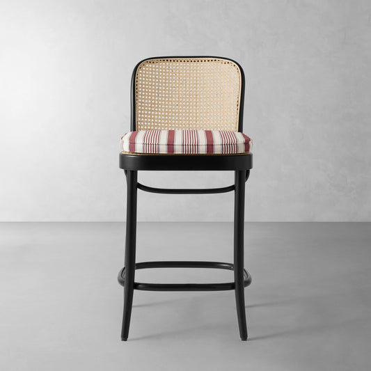 Ton 811 Counter Stool Cushion,Georgia Stripe\, Red,