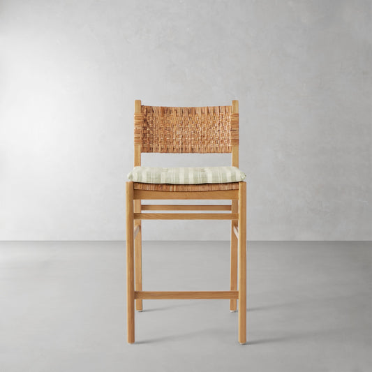 Sullivan Counter Stool Cushion,Sunbrella Tranquil\, Sage,