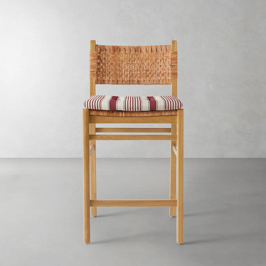 Sullivan Counter Stool Cushion,Georgia Stripe\, Red,