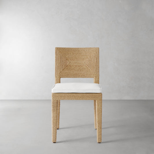 Point Reyes Side Chair Cushion,Perennials Performance Basketweave\, White,