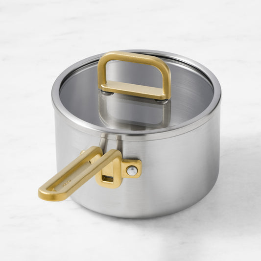 GreenPan Stanley Tucci Stainless-Steel Saucepan,Gold,2-Qt.