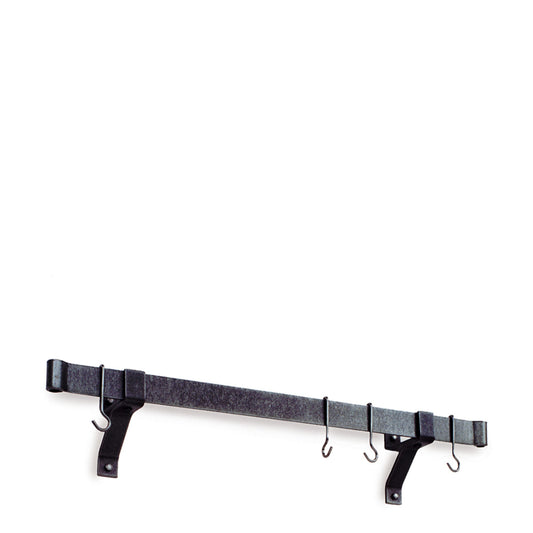 Enclume  Rolled-End Bar Wall-Mounted Pot Rack,Hammered Steel,Rolled End Bar\, 36"