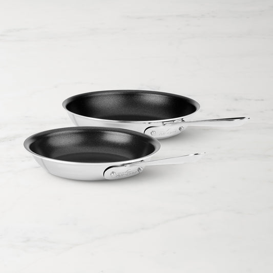 All-Clad D3 Triply Stainless-Steel Pro Nonstick Fry Pan, Set of 2,,