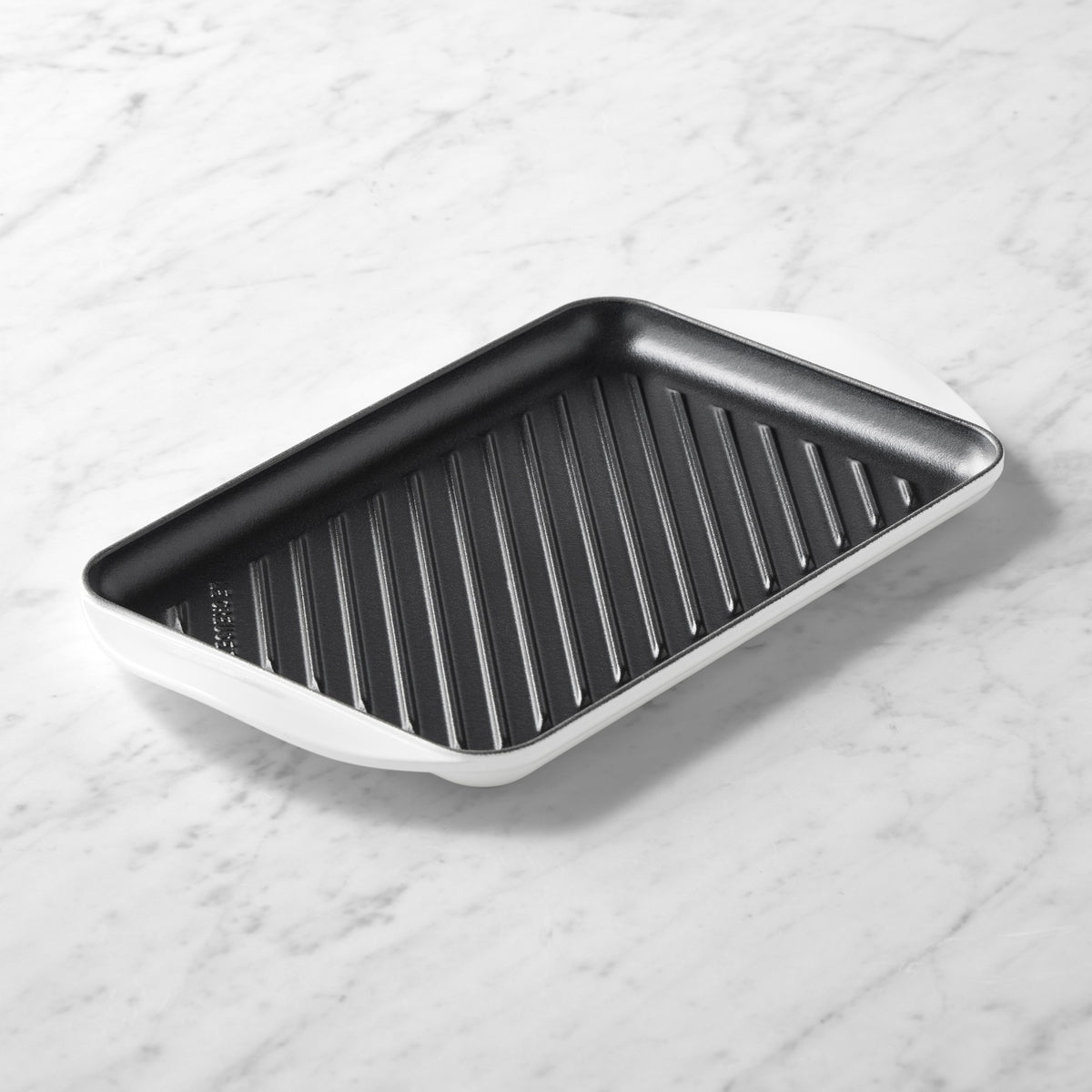 Le Creuset Enameled Cast Iron Skinny Grill,White,