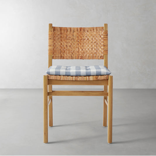 Sullivan Side Chair Cushion,Blanche Buffalo Check\, Light Blue,