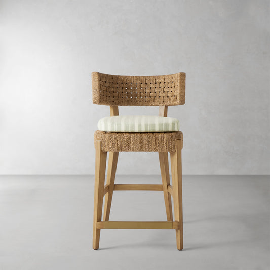 Santorini Counter Stool Cushion,Sunbrella Tranquil\, Sage,