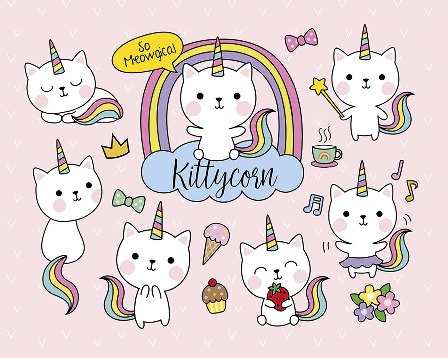 ohpopsi Kittycorn Wall Mural